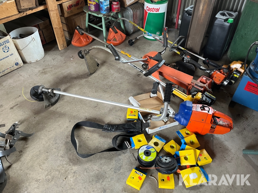 Röjsåg / Grästrimmer   5 st med diverse tillbehör
