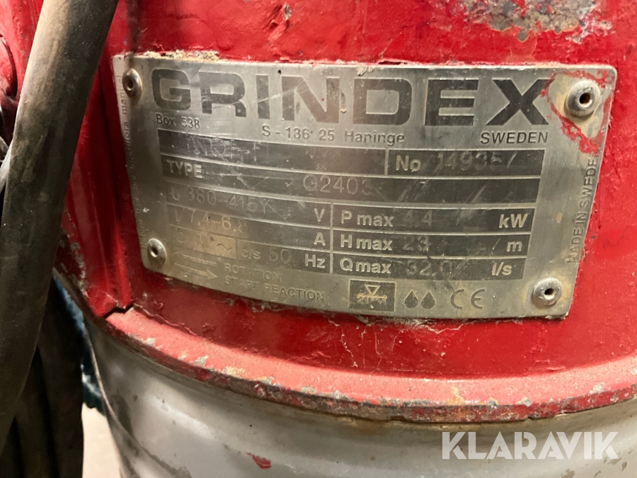 Pump Grindex, Burlöv, Klaravik auktioner