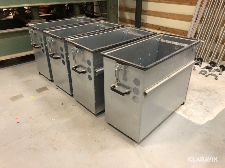 4st Lådor för spånsug med hjul