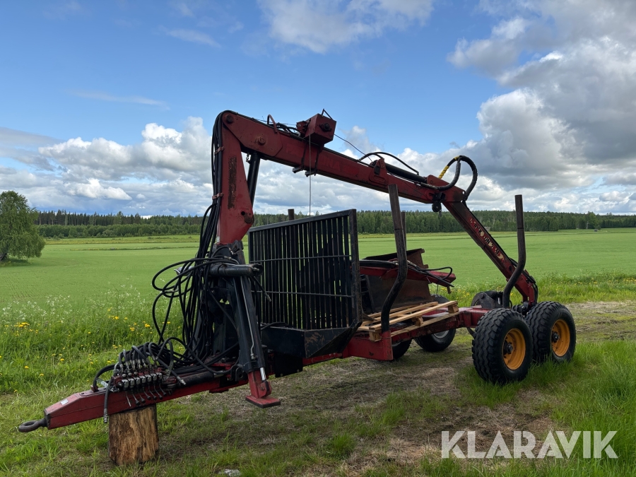 Timmervagn Pellonpaja OY 8T hydraulisk vajerspel