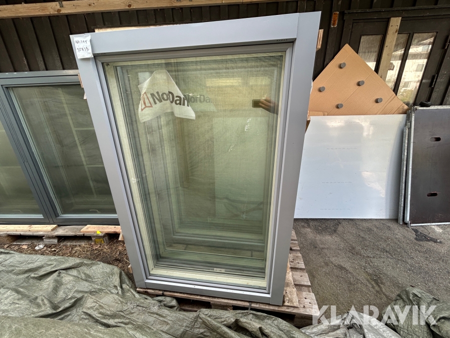 Fönster 10x15 NorDan Alu/trä, grå, inåtgående - 1st