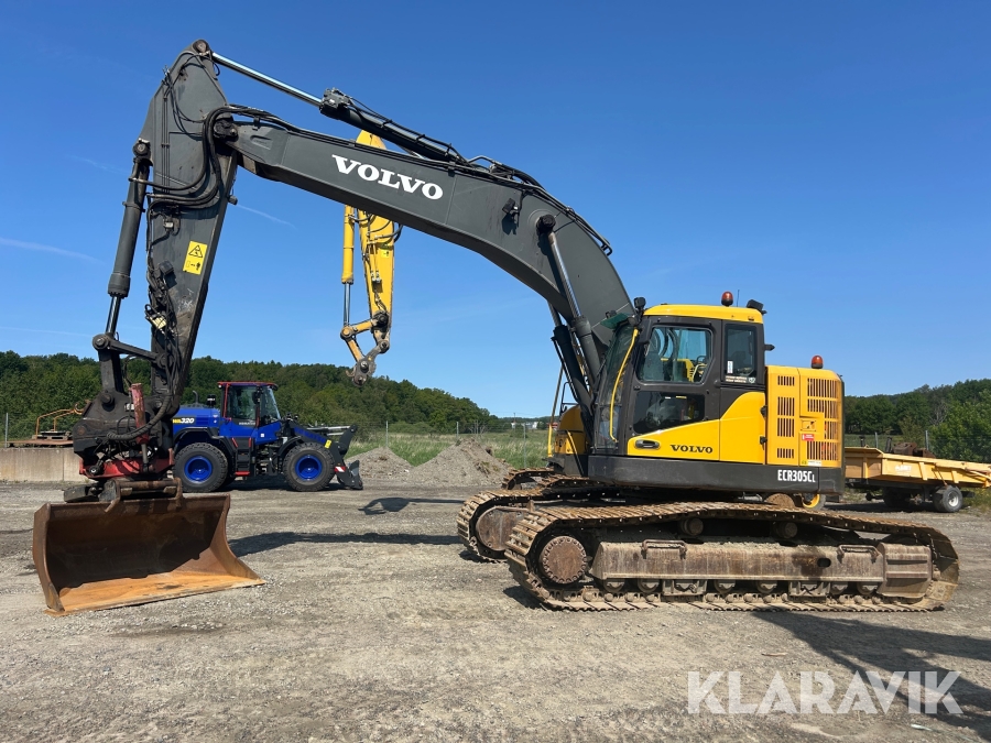 Grävmaskin Volvo ECR305CL med rotator m grip & planeringsskopa S80
