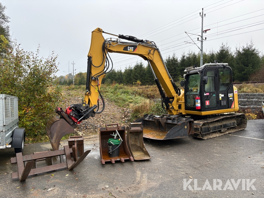Grävmaskin CAT 308E2 CR Rotortilt S45 - 6st redskap