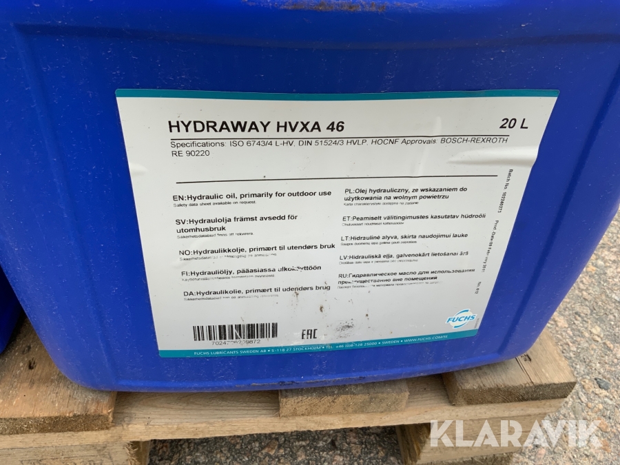 Oljor på pall Fuchs Hydraway HVXA 46