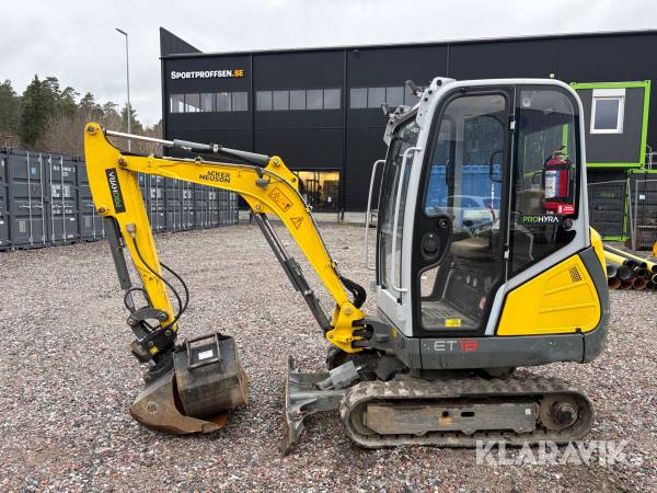 Grävmaskin Wacker Neuson ET18 med 3 redskap