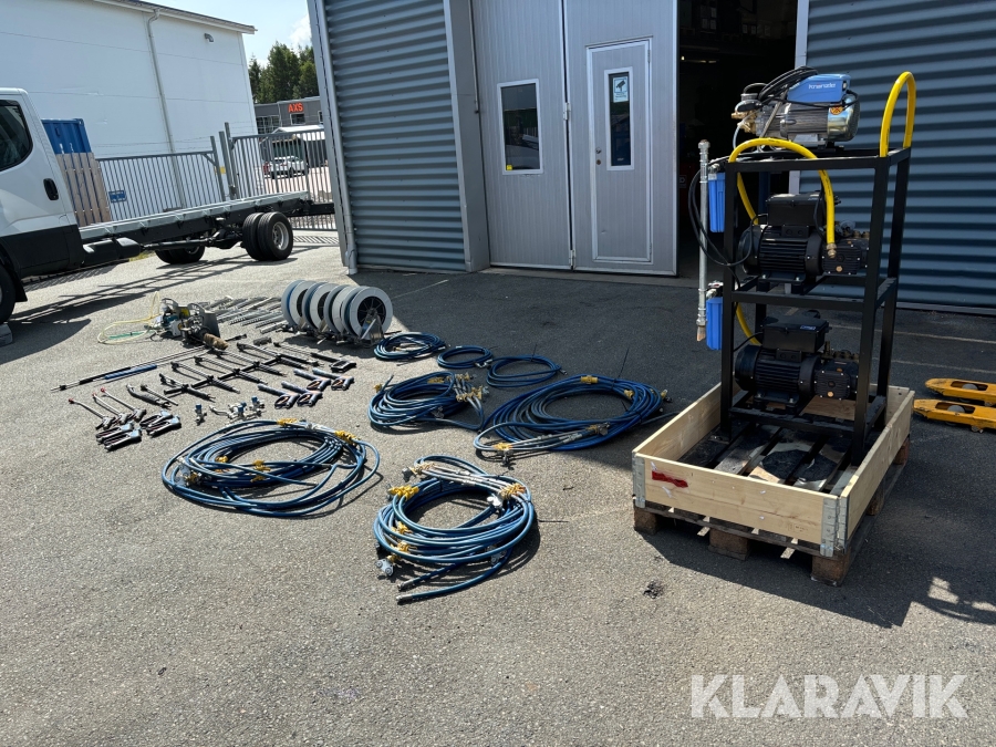 Tillbehör lastbilstvätthall komplett set, för 16 meter hall