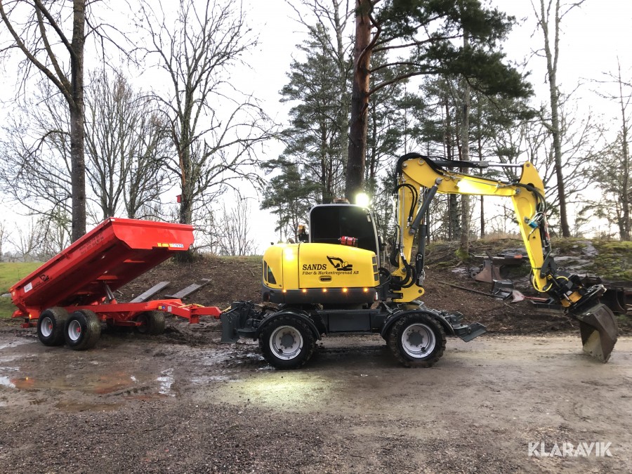 Hjulgrävare Wacker Neuson EW100 med Kärra