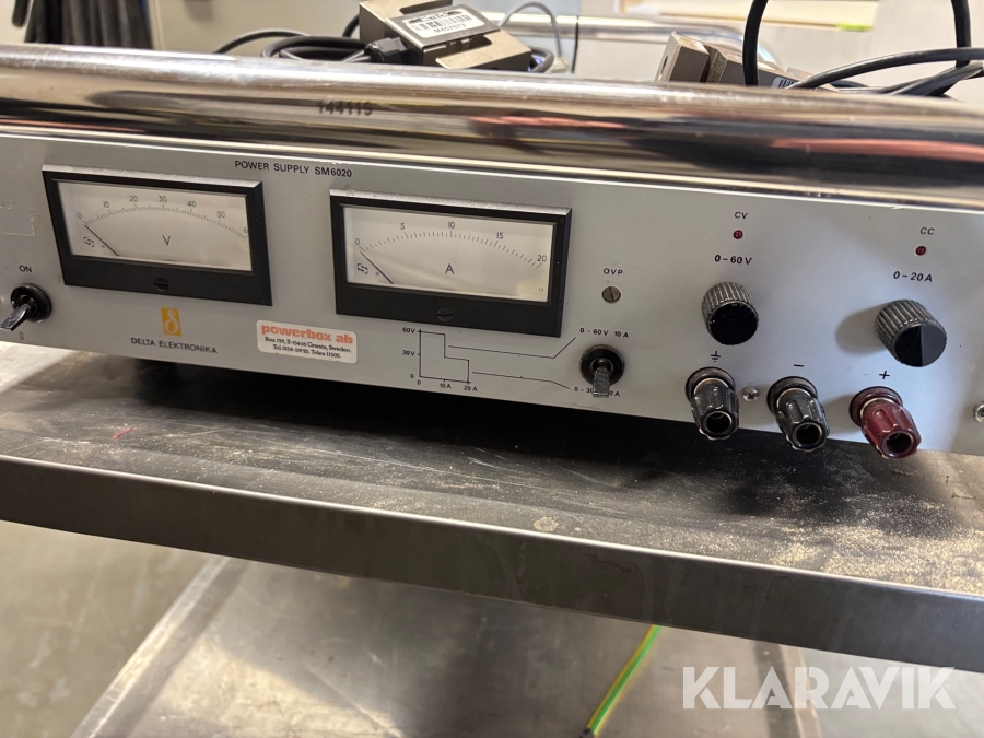 Diverse mätutrustning på vagn Load Indicator Delta elektronika sm60-20 4st med vagn