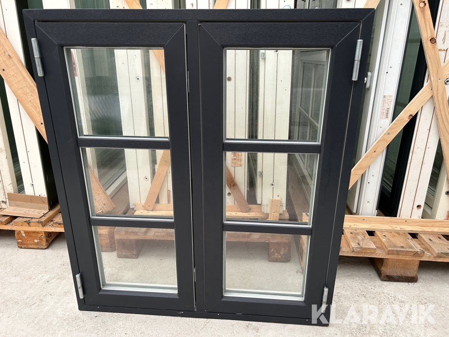 Fönster 9x10   PVC, grå, sidohängt - 1st