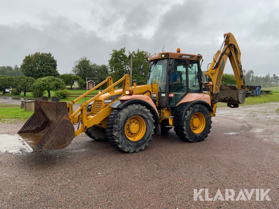 Grävlastare Hydrema 906C tiltrotator med 2 skopor