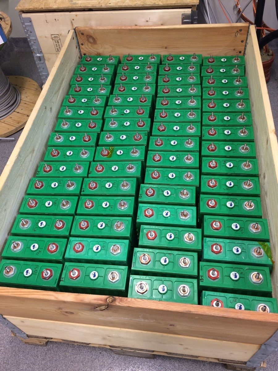 Ett parti med begagnade batterier 