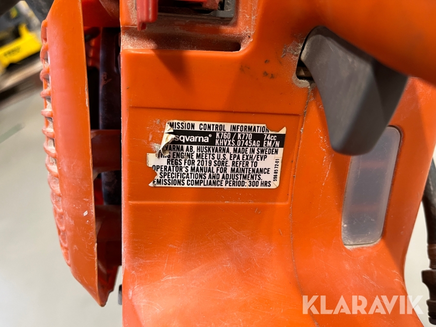 Motorkap Husqvarna K770, Stockholm, Klaravik auktioner