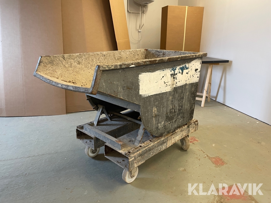 Skrotbinge på hjul, tippbar  
