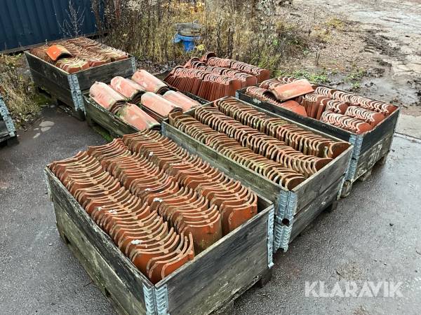 Enkupiga lertegelpannor Heby Tegelverk 6pallar
