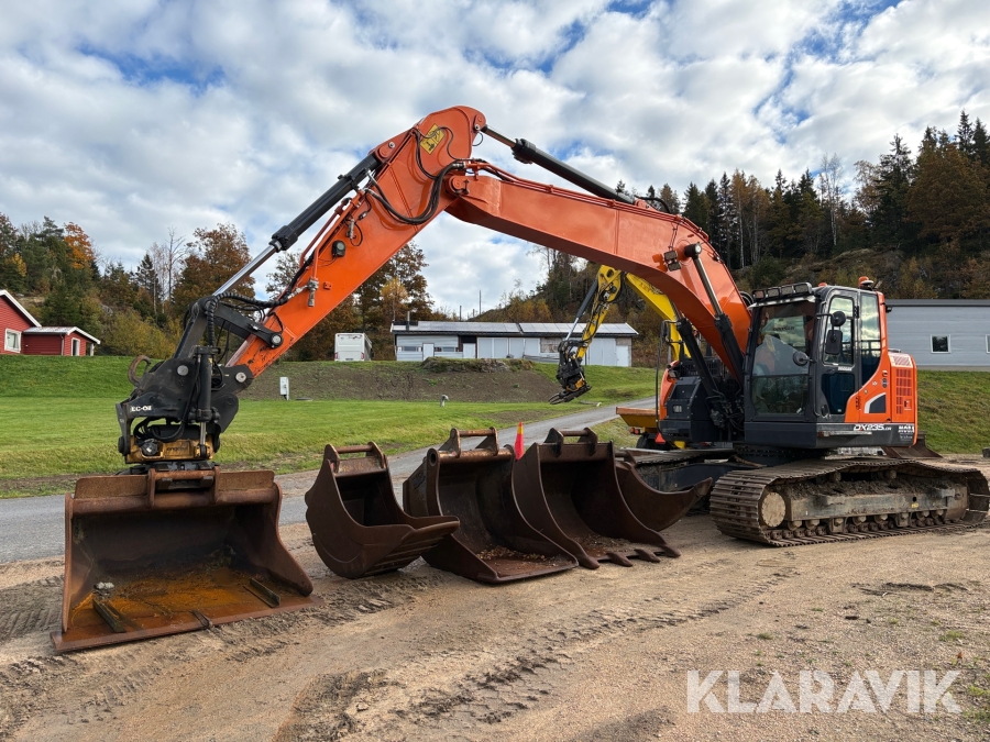 Grävmaskin Doosan DX235LCR-5 | Engcon EC-Oil S70 - MOBA 3d