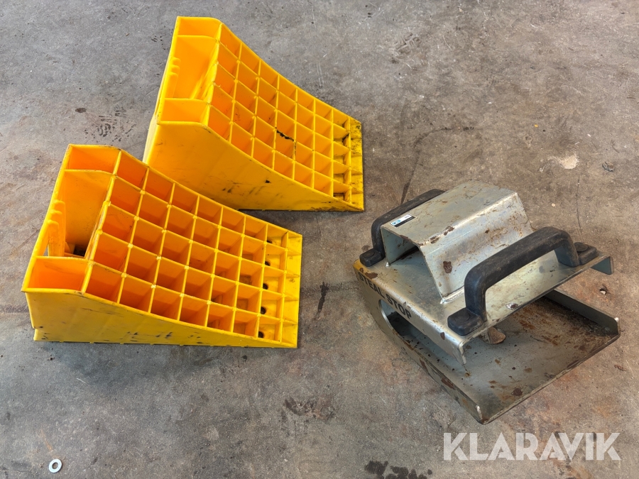 Låsanordning för tungt släp Steal Stop och stoppklossar för hjul