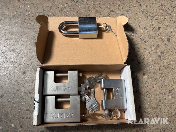 Hänglås 4 st Assa MBG Kurtzy