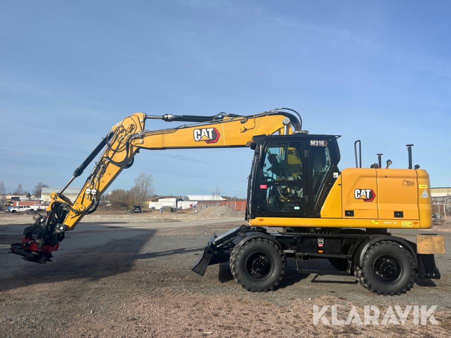 Hjulgrävare CAT M316 Next Generation med tippvagn och redskap & Makin 3-D