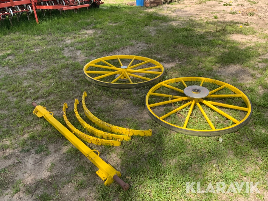 Vagnhjul I järn och gummibelagda, 2 stycken