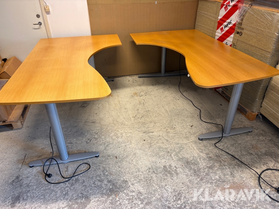 Höj & sänkbara skrivbord Kinnarps 2,1x1,2m 2st
