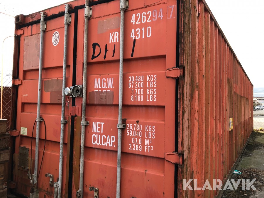 Container 40 fot med pucklås klass 5