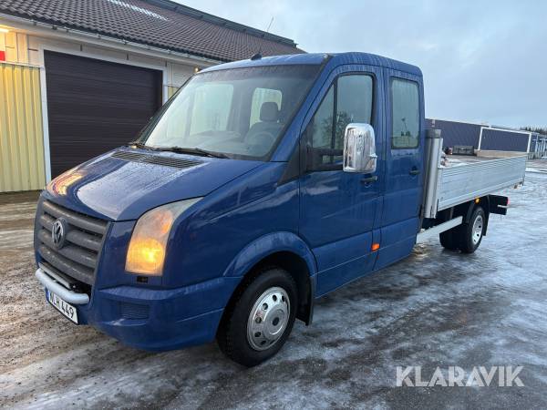 Flakbil Volkswagen Crafter 50 Dubbelhytt lång 6 sits