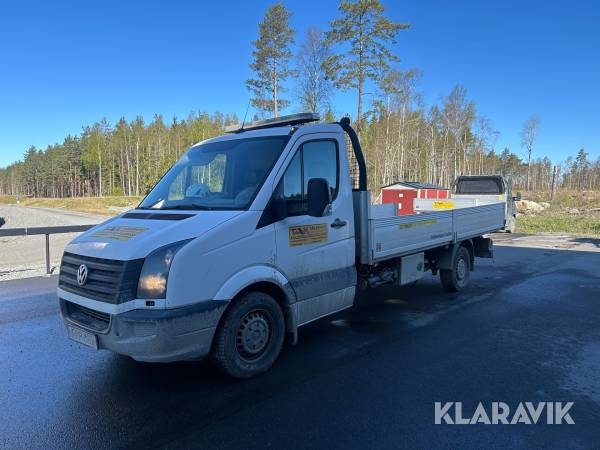 Transportbil Volkswagen Crafter med flak och kran