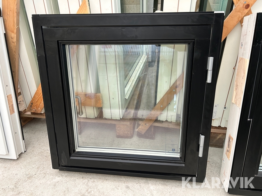 Fönster Tanum Alu/trä, svart, sidohängt- 1st