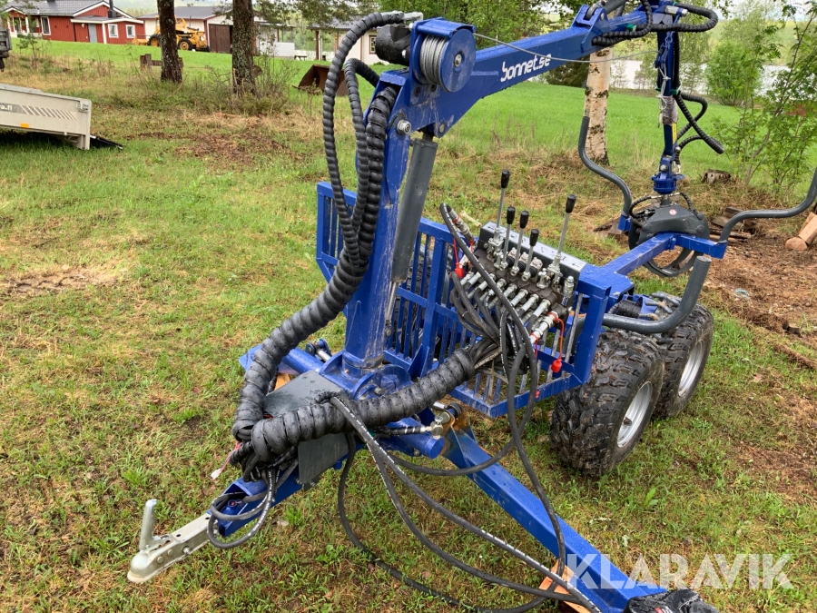 Timmervagn Bonnet Log Trailer 3200 med grip för ATV 
