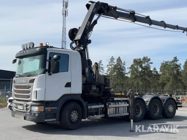 Kranväxlare Scania G400 8x4 med kran HIAB 244 EP-5 HIPRO, och växlare HIAB 20T