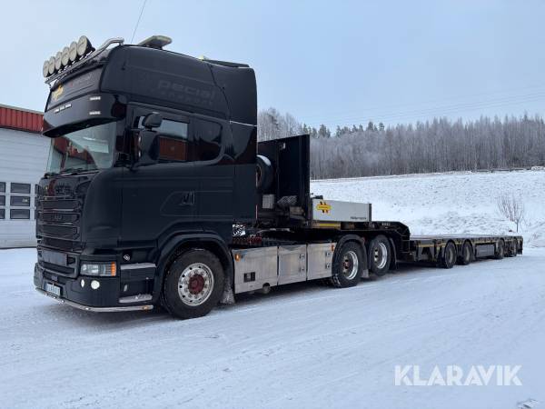 Dragbil Scania R 580 6x2 580hk med Jumbotrailer med trombon