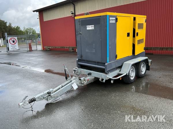 Generator på släpvagn Atlas Copco QES 60 TR