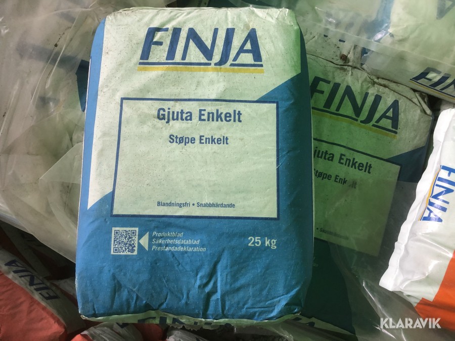  70st Säckar á 25kg med Finja Gjuta Enkelt