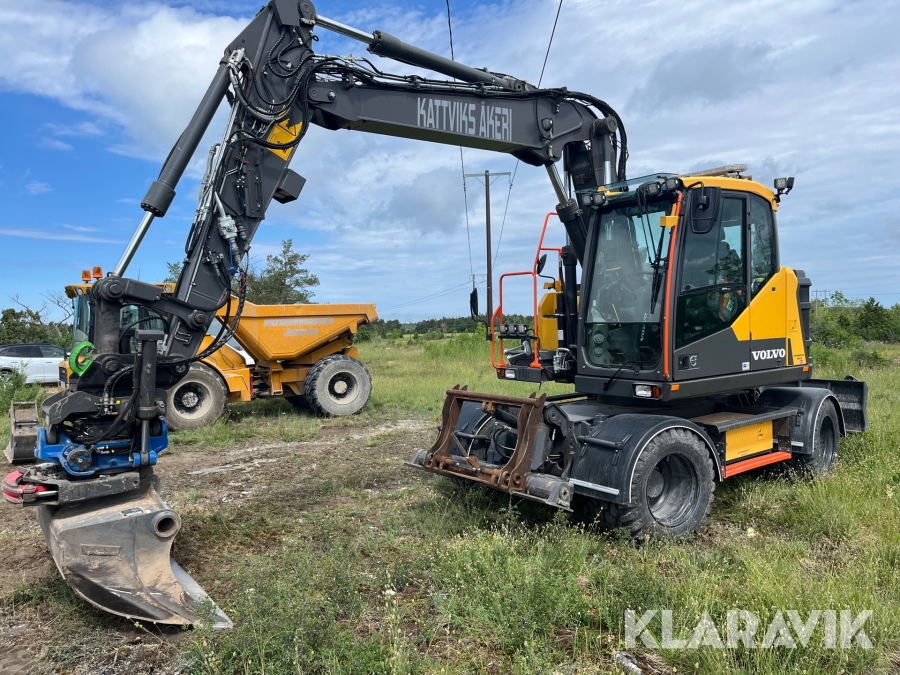 Grävmaskin Volvo EWR130E med tiltrotator & skopor