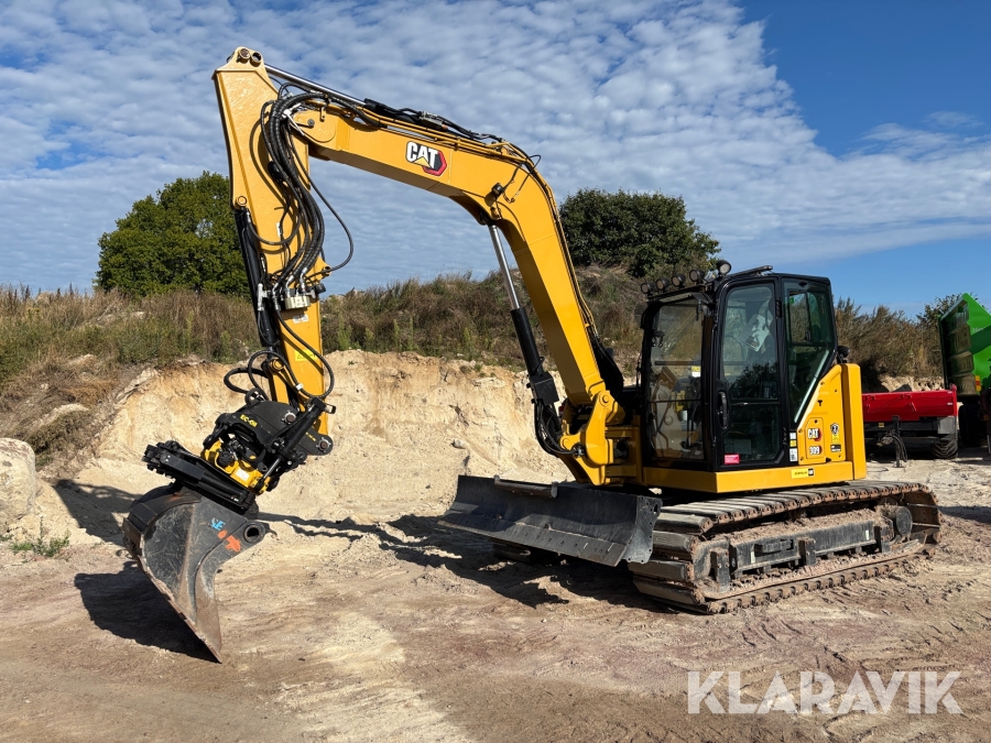 Grävmaskin CAT 309 CR HighFlow - Med tiltrotator och planeringsskopa