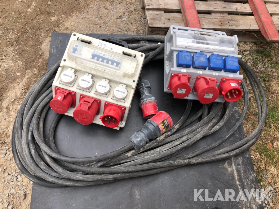 Byggcentral 32 A Bårebo / Garo 2st med jordfelsbrytare