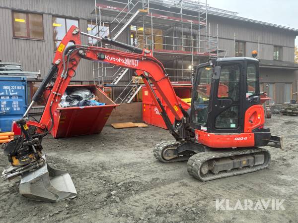 Grävmaskin Kubota KX042-4 inkl rotator m grip & 3 skopor