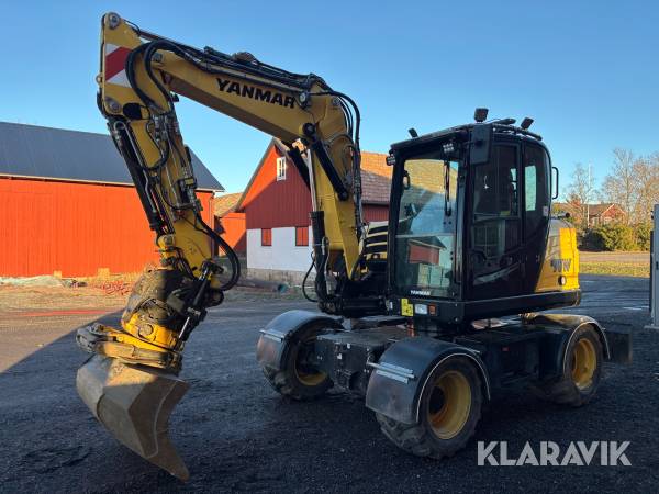 Grävmaskin Yanmar B95W med Engcon tiltrotator och skopa