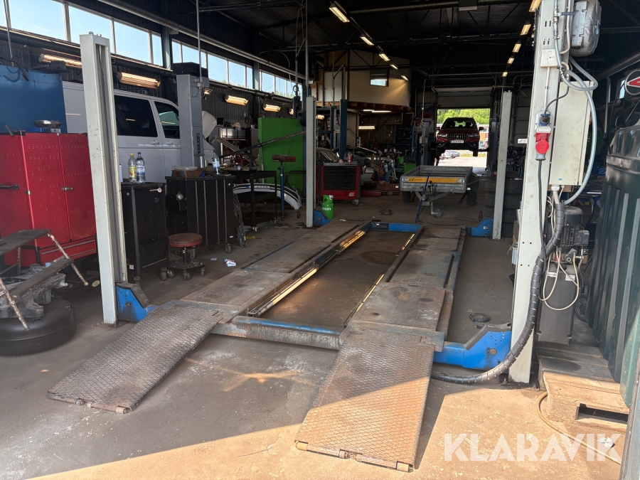 Fyrpelarlyft Automec 450ATLT med integrerad saxlyft, 5000 kg