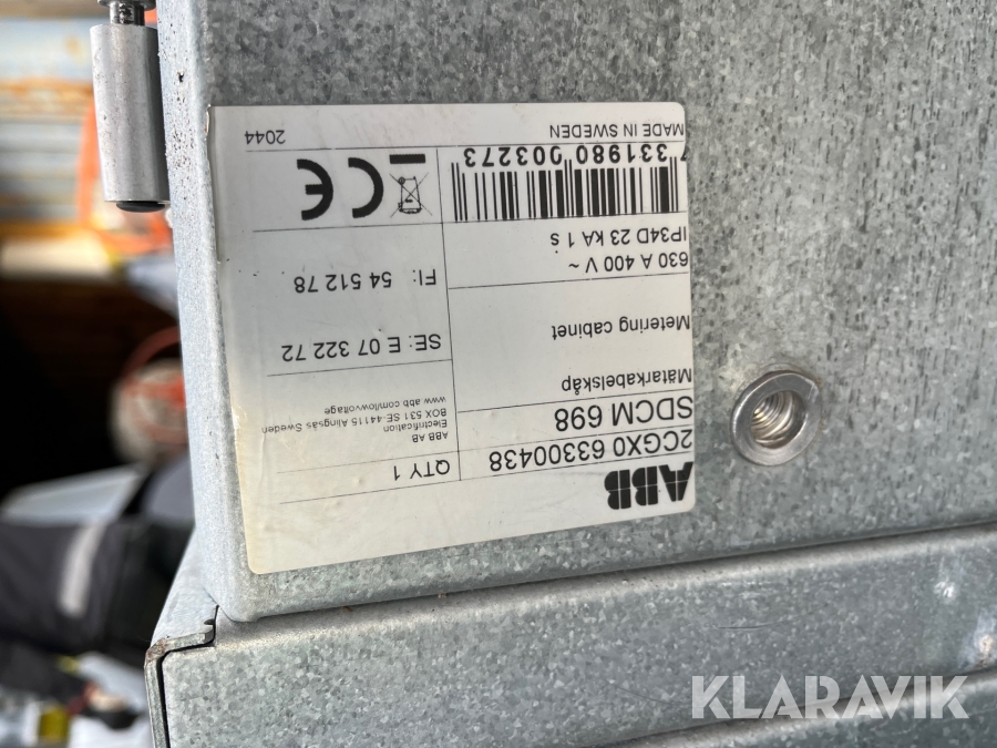 Elskåp kabeldon ABB, Värmdö, Klaravik auktioner