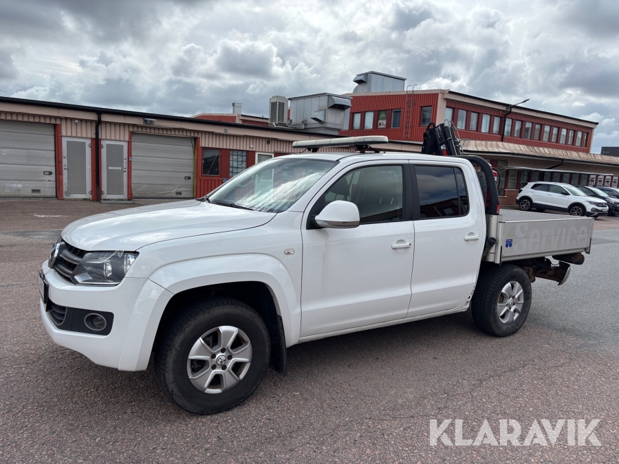 Pickup Volkswagen Amarok dubbelhytt 2.0 BiTDI 4Motion med flak och kran 