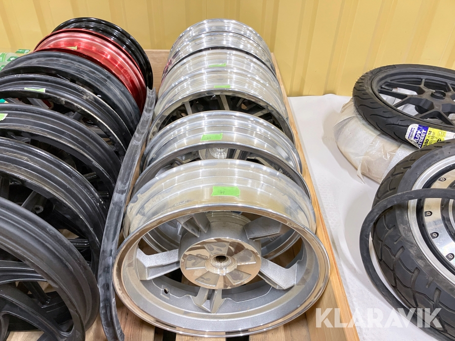 Fälgar i aluminium till MC/Moped 6st