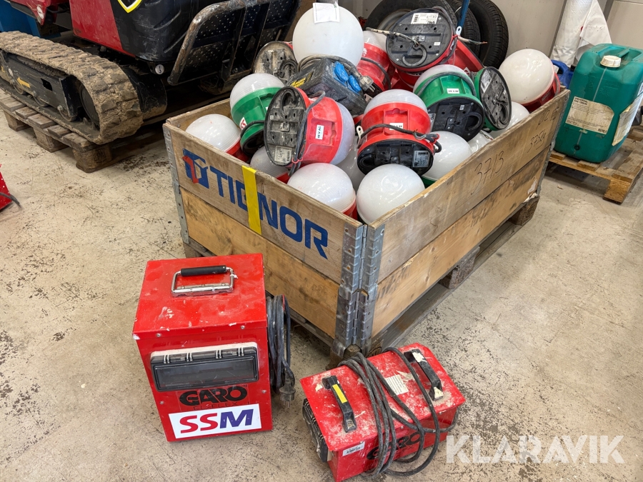 Bygglampor med 2st transformatorer Garo 1st pall