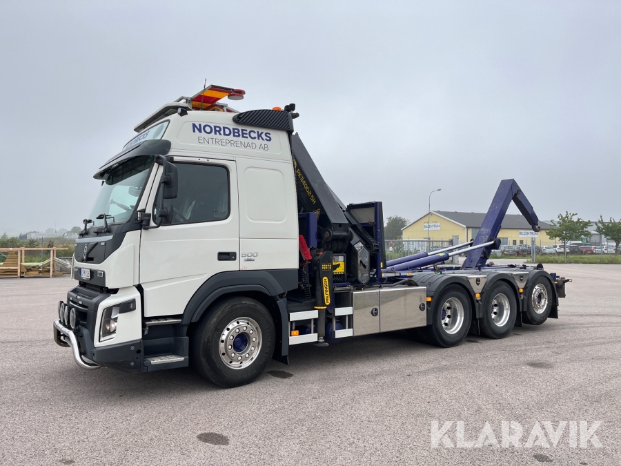 Kranbil med lastväxlare Volvo FMX500