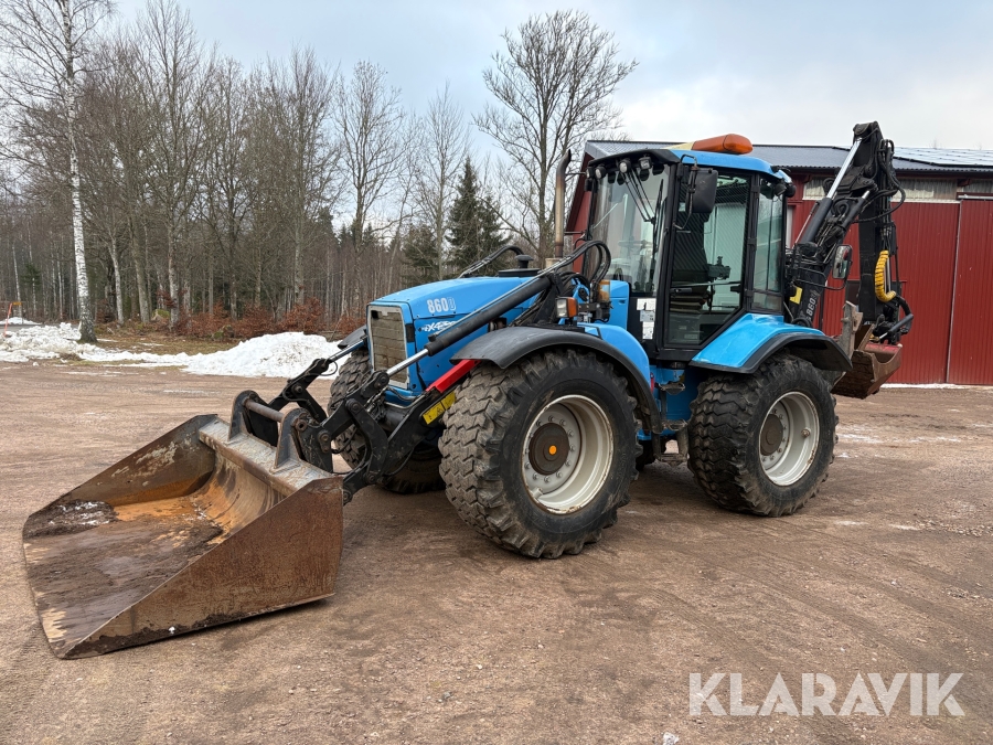 Grävlastare Huddig 860D med tilltrotator och redskap,reservdäck