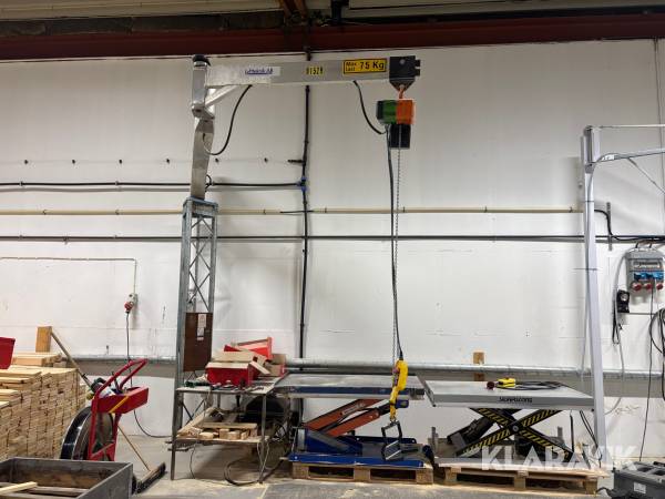 Pelarsvängkran med telfer