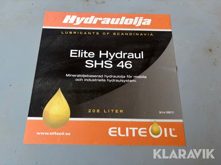 Hydraulolja Elite Oil 208 liter