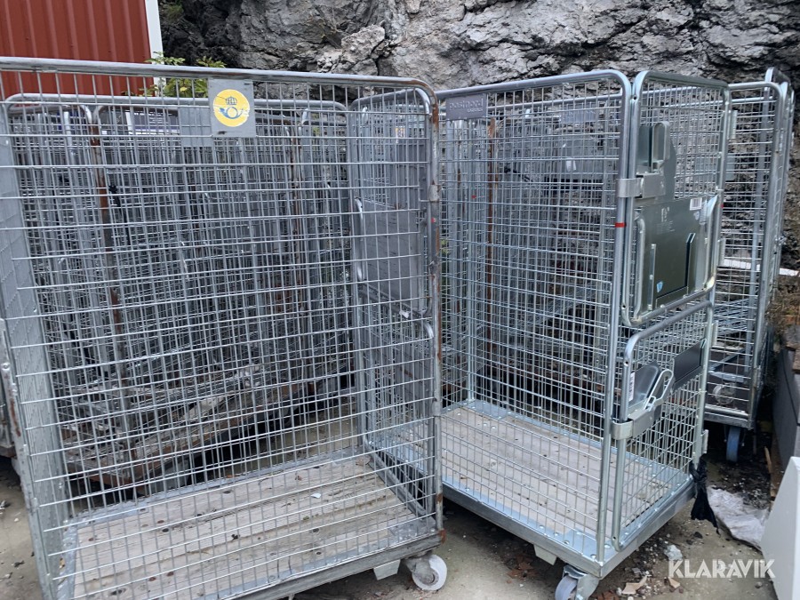 Förvaringsburar / rullcontainer 22 st 