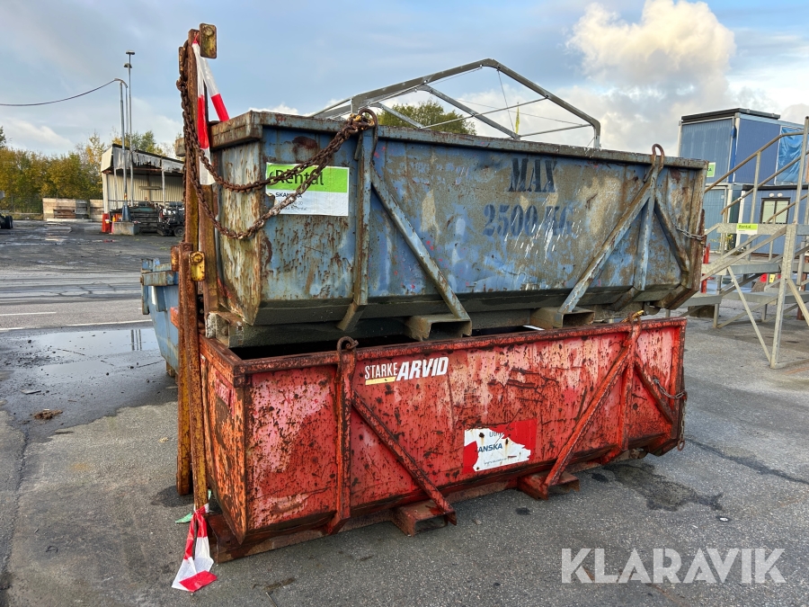 Materialbask Starke Arvid 2600 liter / 2500 kg med kroktorn, 2 st