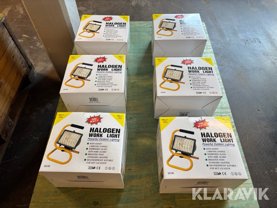 Arbetsbelysning 220V/500W 6st